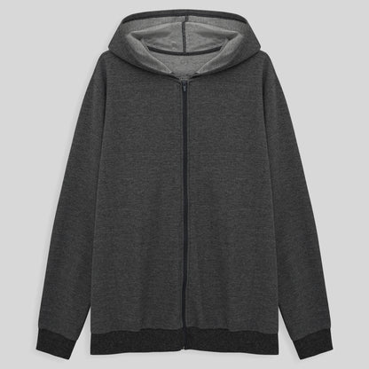 Jaqueta Moletom Flanelado Plus Masculina - Mescla Escuro