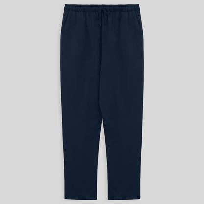 Calça Reta Moletom Flanelado Plus Masculina - Azul Marinho