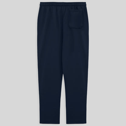 Calça Reta Moletom Flanelado Plus Masculina - Azul Marinho