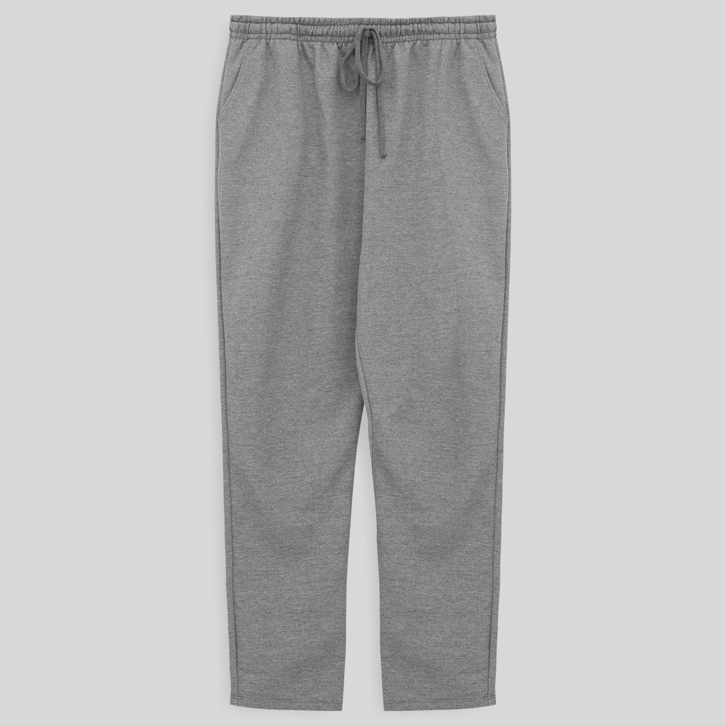 Calça Reta Moletom Flanelado Plus Masculina - Mescla Claro