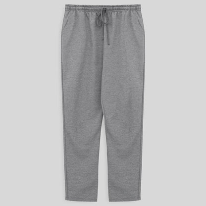 Calça Reta Moletom Flanelado Plus Masculina - Mescla Claro