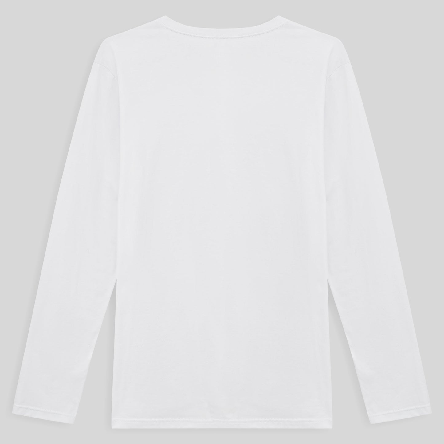 Camiseta Básica Gola V Manga Longa Masculina - Branco