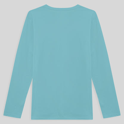 Camiseta Básica Gola V Manga Longa Masculina - Azul Claro