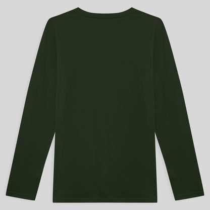 Camiseta Básica Gola V Manga Longa Masculina - Verde Selva