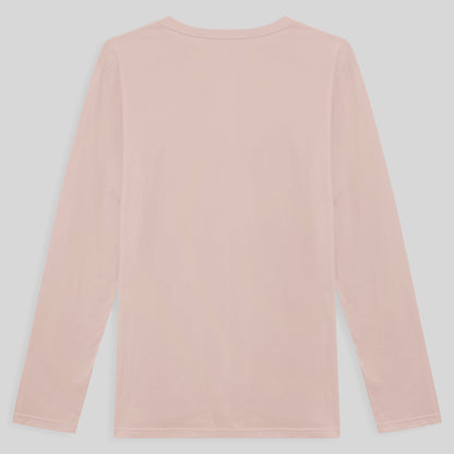 Camiseta Básica Gola V Manga Longa Masculina - Rosa Pastel