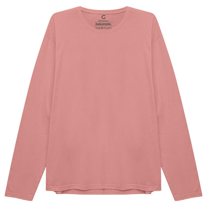 Camiseta Básica Manga Longa Masculina - Rose
