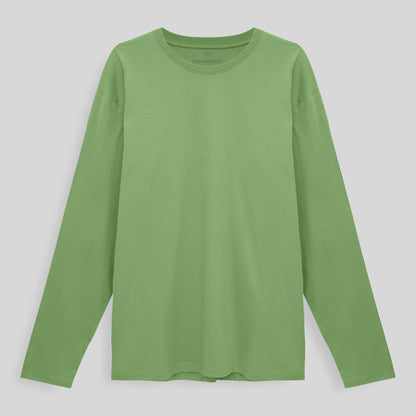 Camiseta Básica Manga Longa Masculina - Verde Jade