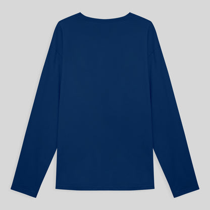 Camiseta Básica Manga Longa Masculina - Azul Bic