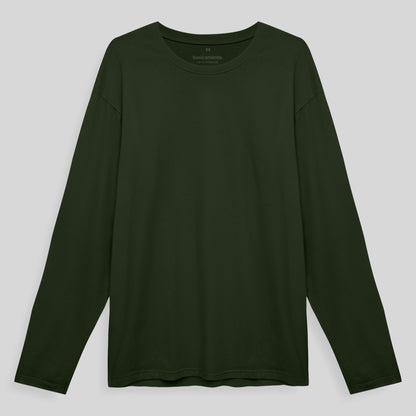 Camiseta Básica Manga Longa Masculina - Verde Selva