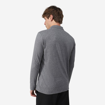 Camisa Polo Manga Longa Masculina - Mescla Escuro