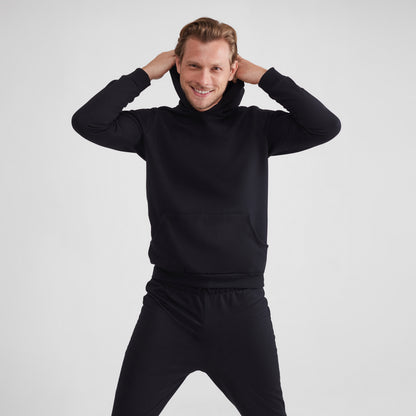 Blusão Moletom Flanelado Capuz Masculino - Preto