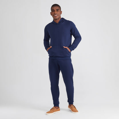 Blusão Moletom Flanelado Capuz Masculino - Azul Marinho