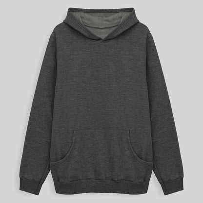 Blusão Moletom Flanelado Capuz Masculino - Mescla Escuro
