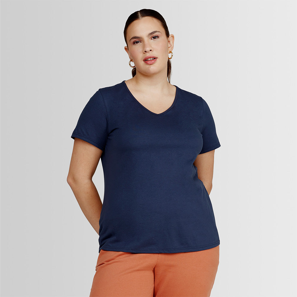 Tech T-Shirt Modal Plus Feminina - Azul Marinho