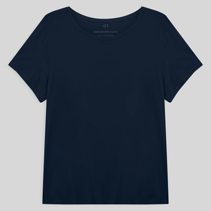 Tech T-Shirt Modal Plus Feminina - Azul Marinho