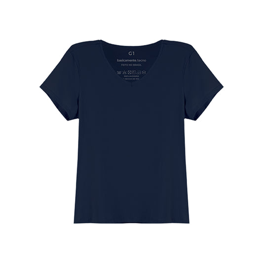 Tech T-Shirt Modal Gola V Plus Feminina - Azul Marinho