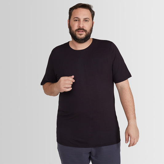 Tech T-Shirt Modal Gola C Plus Masculina - Preto