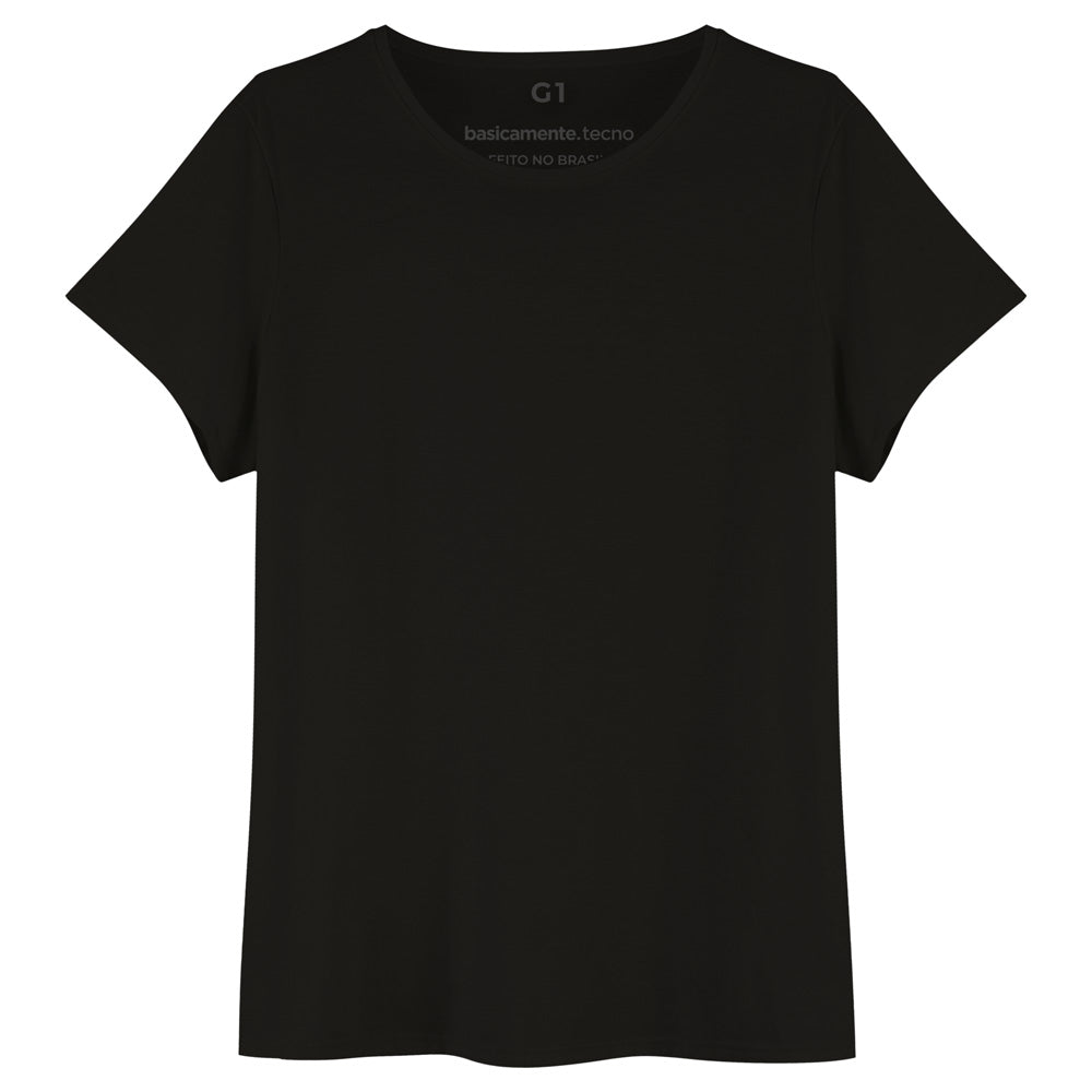 Tech T-shirt Impermeável Gola C Plus Feminina - Preto