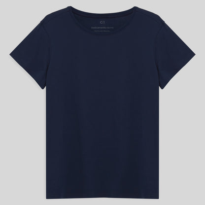Tech T-shirt Impermeável Gola C Plus Feminina - Azul Marinho