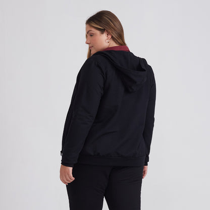 Jaqueta Capuz Plus Feminino - Preto
