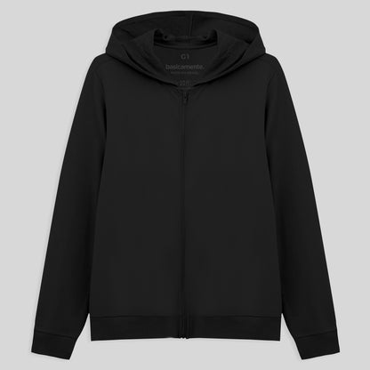 Jaqueta Capuz Plus Feminino - Preto