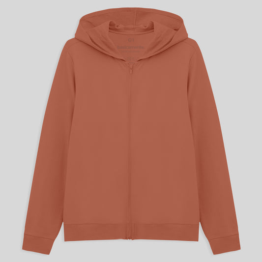 Jaqueta Capuz Plus Feminino - Marrom Telha