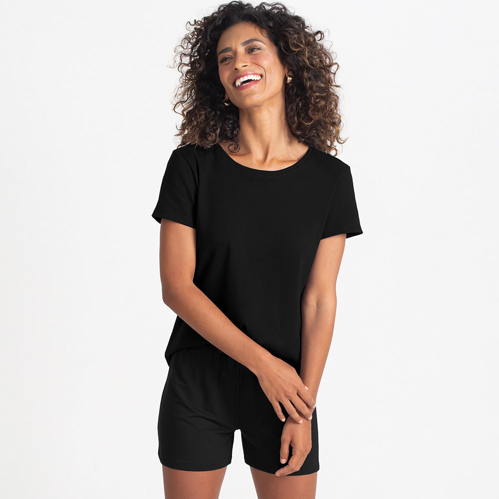 Camiseta Pijama Gola C Feminina - Preto