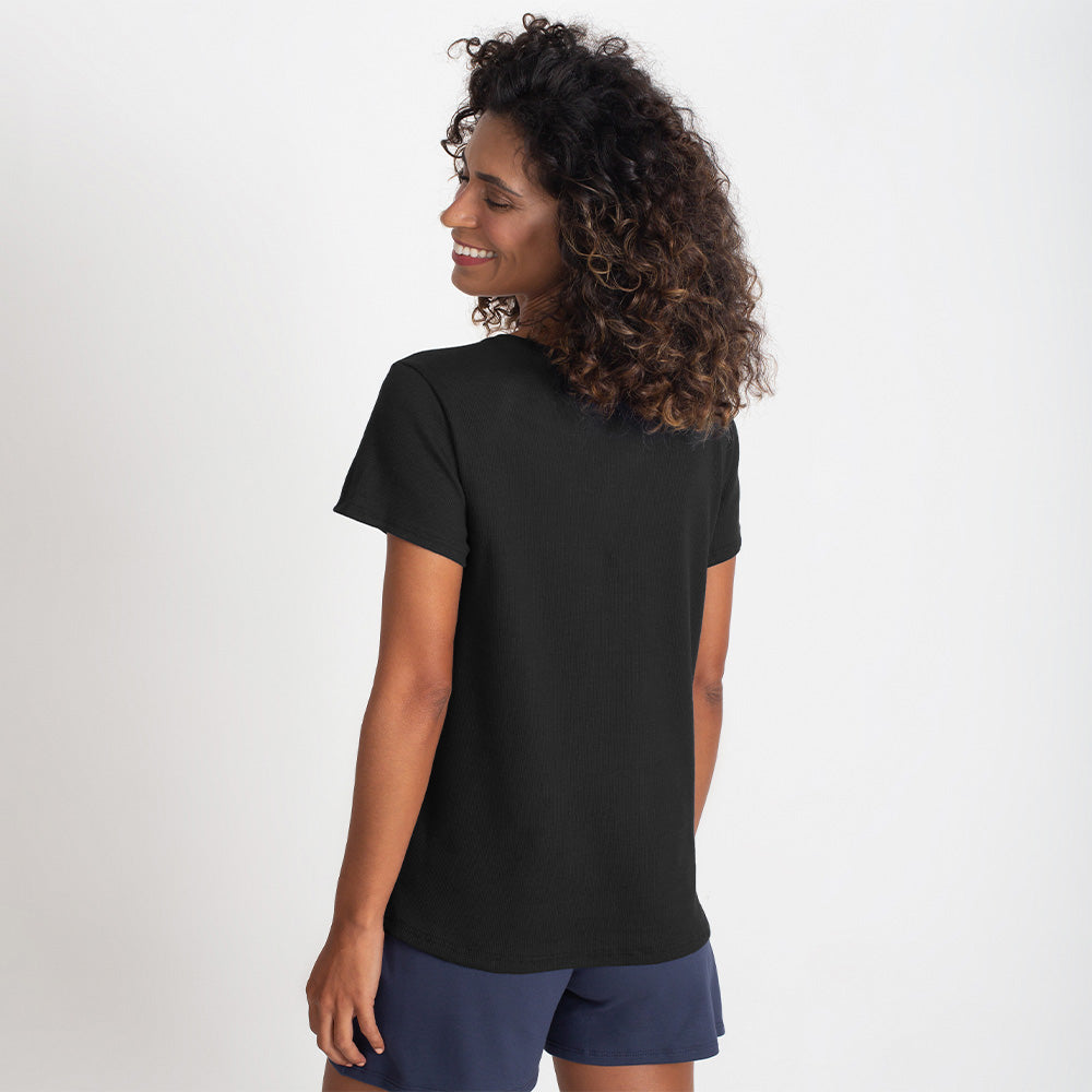 Camiseta Pijama Gola C Feminina - Preto
