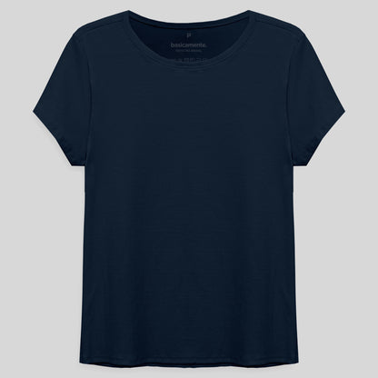 Camiseta Pijama Gola C Feminina - Azul Marinho