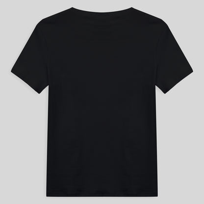 Camiseta Pijama Gola C Plus Feminina - Preto