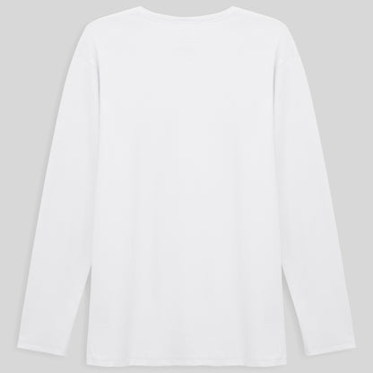Camiseta Conforto Ml Gola C Plus Masculina - Branco