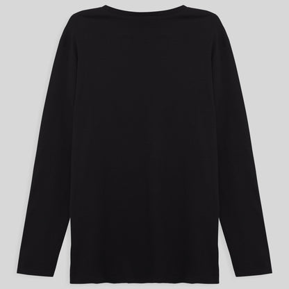 Camiseta Conforto Ml Gola C Plus Masculina - Preto