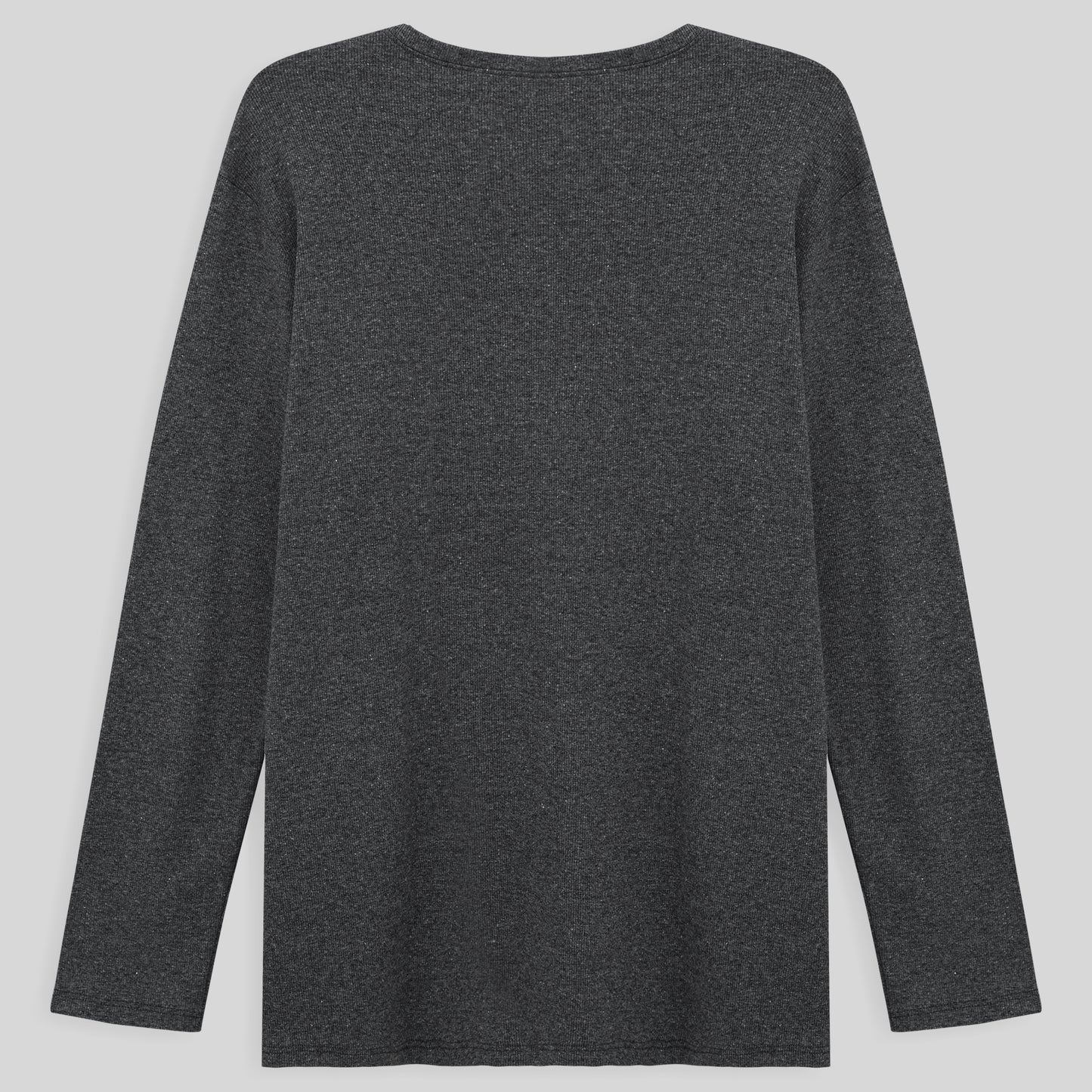 Camiseta Conforto Ml Gola C Plus Masculina - Mescla Escuro