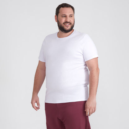 Camiseta Pijama Gola C Plus Masculina - Branco