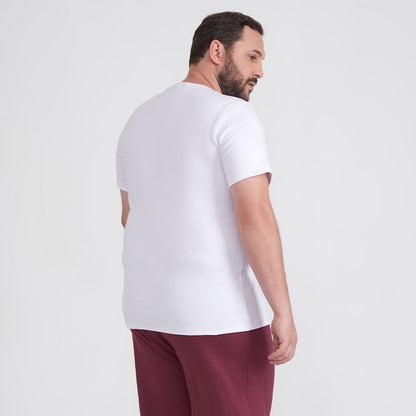 Camiseta Pijama Gola C Plus Masculina - Branco