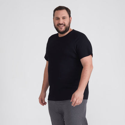 Camiseta Pijama Gola C Plus Masculina - Preto