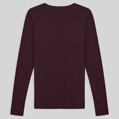 Camiseta Conforto Ml Gola C Masculina - Vermelho Vinho