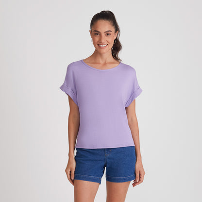 Blusa Manga Japonesa Feminina - Lilás