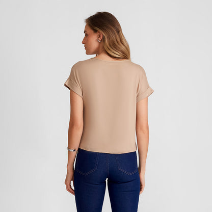 Blusa Manga Japonesa Feminina - Bege Claro