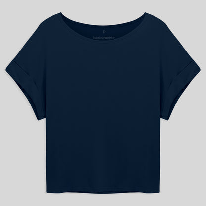 Blusa Manga Japonesa Feminina - Azul Marinho