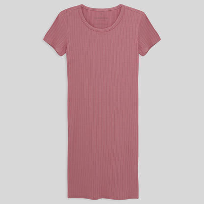 Vestido Curto Canelado - Rose