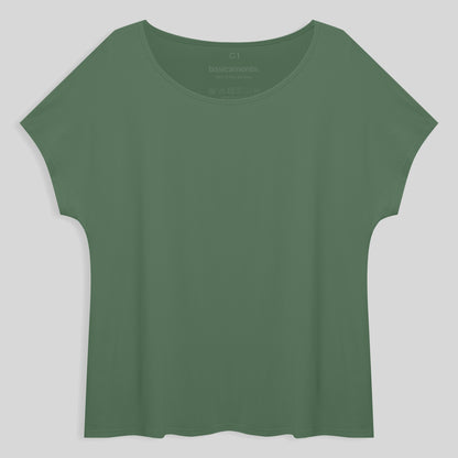 Blusa Ampla Plus Feminina - Verde Oliva