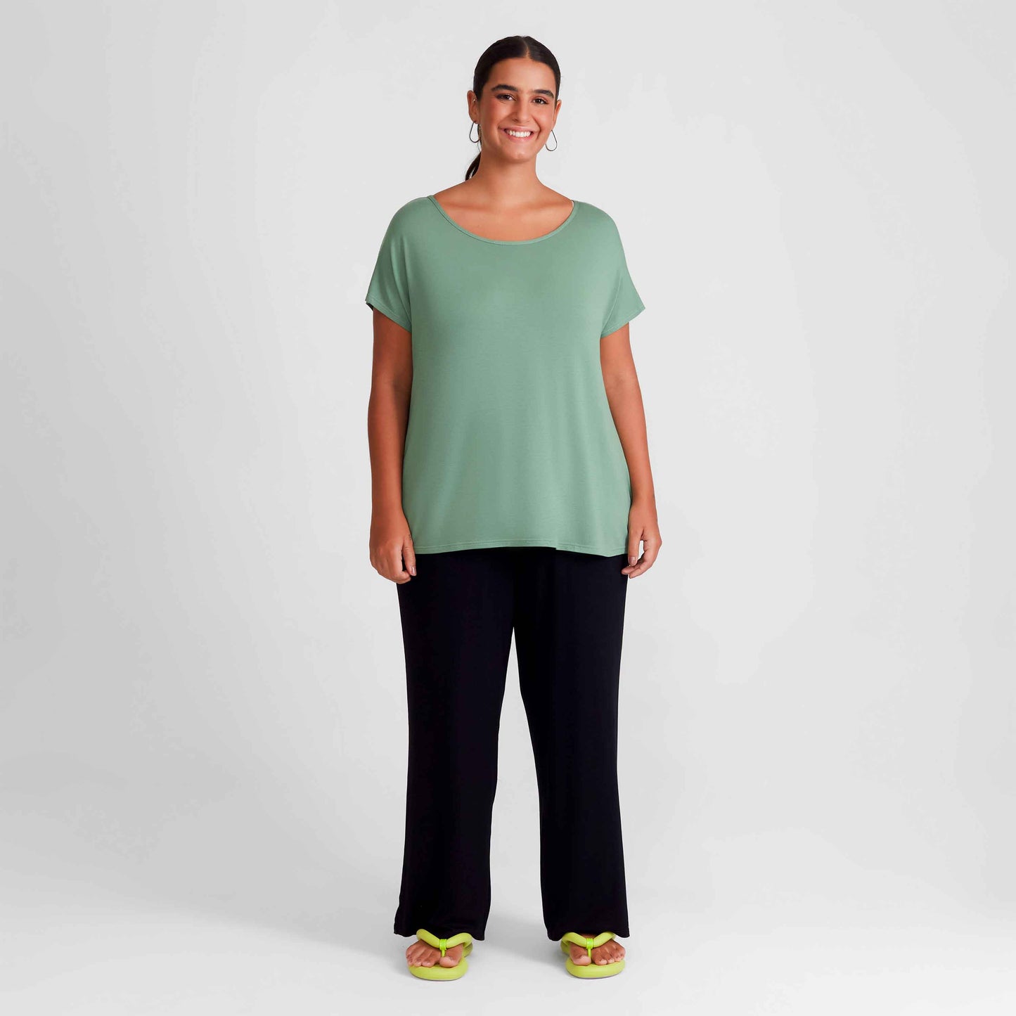 Blusa Ampla Plus Feminina - Verde Jade