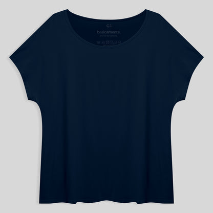 Blusa Ampla Plus Feminina - Azul Marinho
