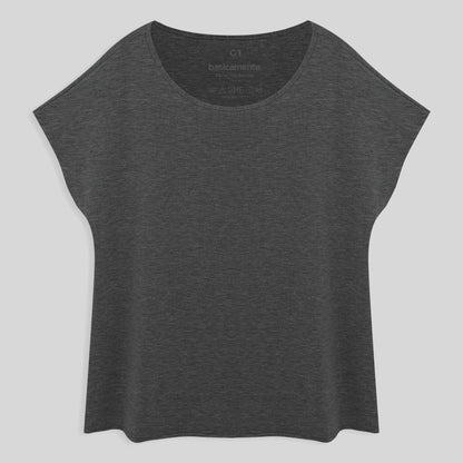 Blusa Ampla Plus Feminina - Mescla Escuro