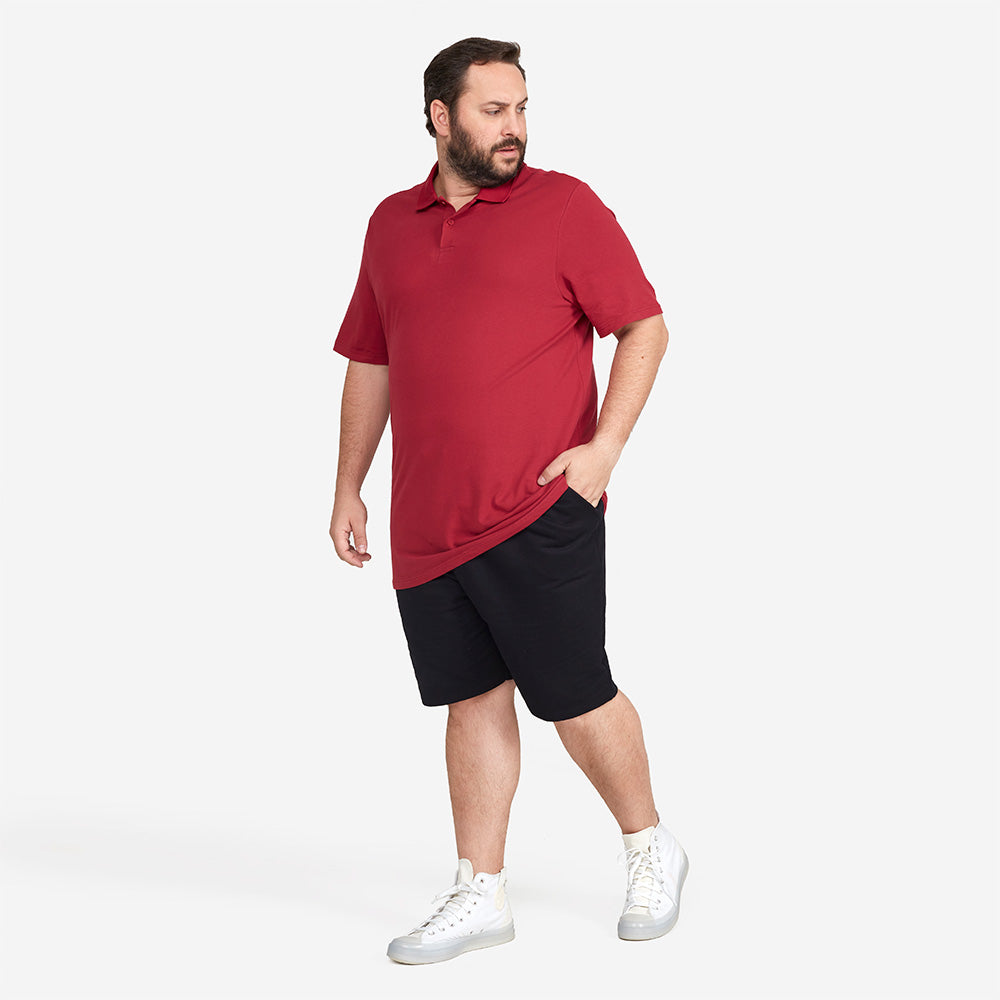 Camisa Polo Piquet Stretch Plus Masculina - Marsala
