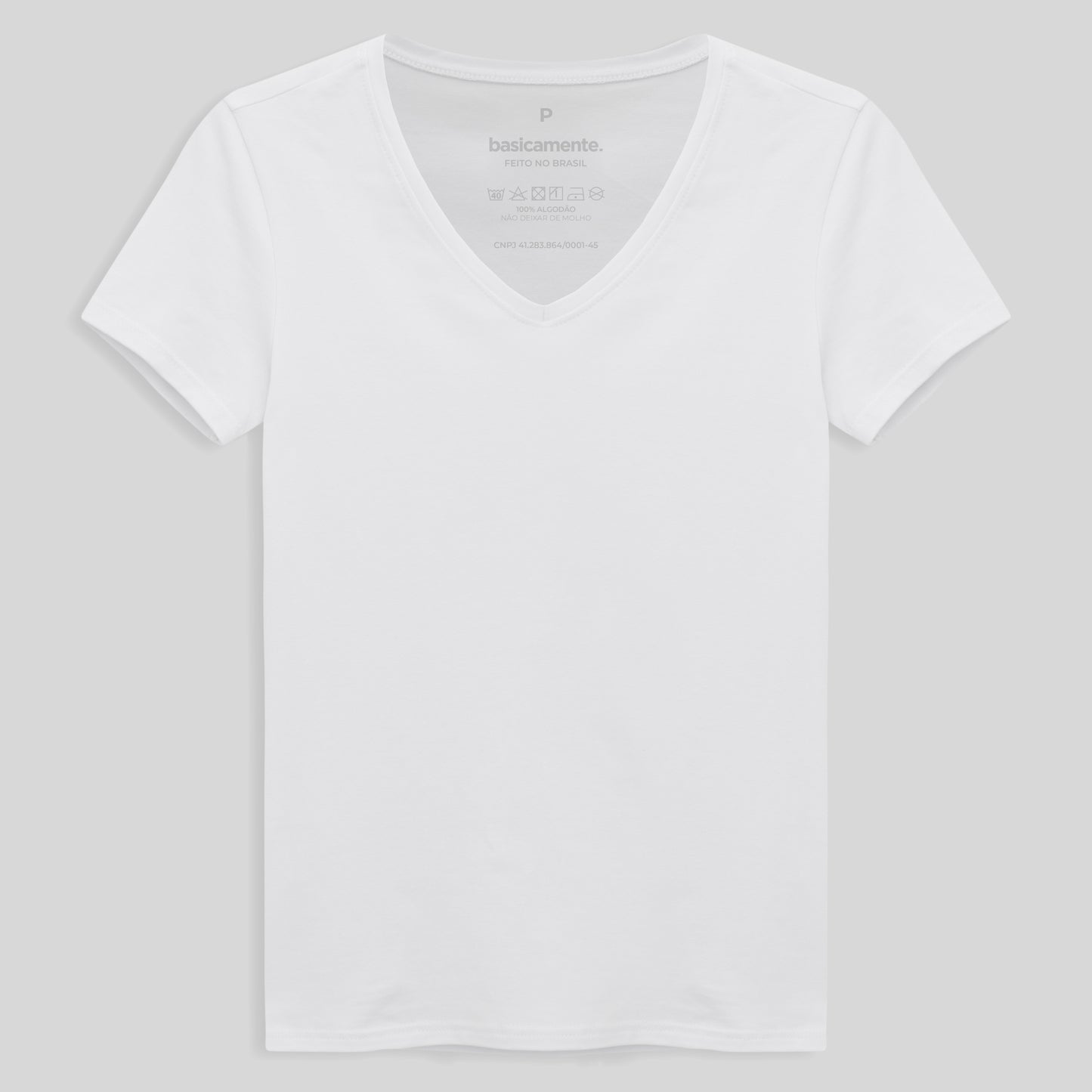 Camiseta Comfort Gola V Feminina - Branco