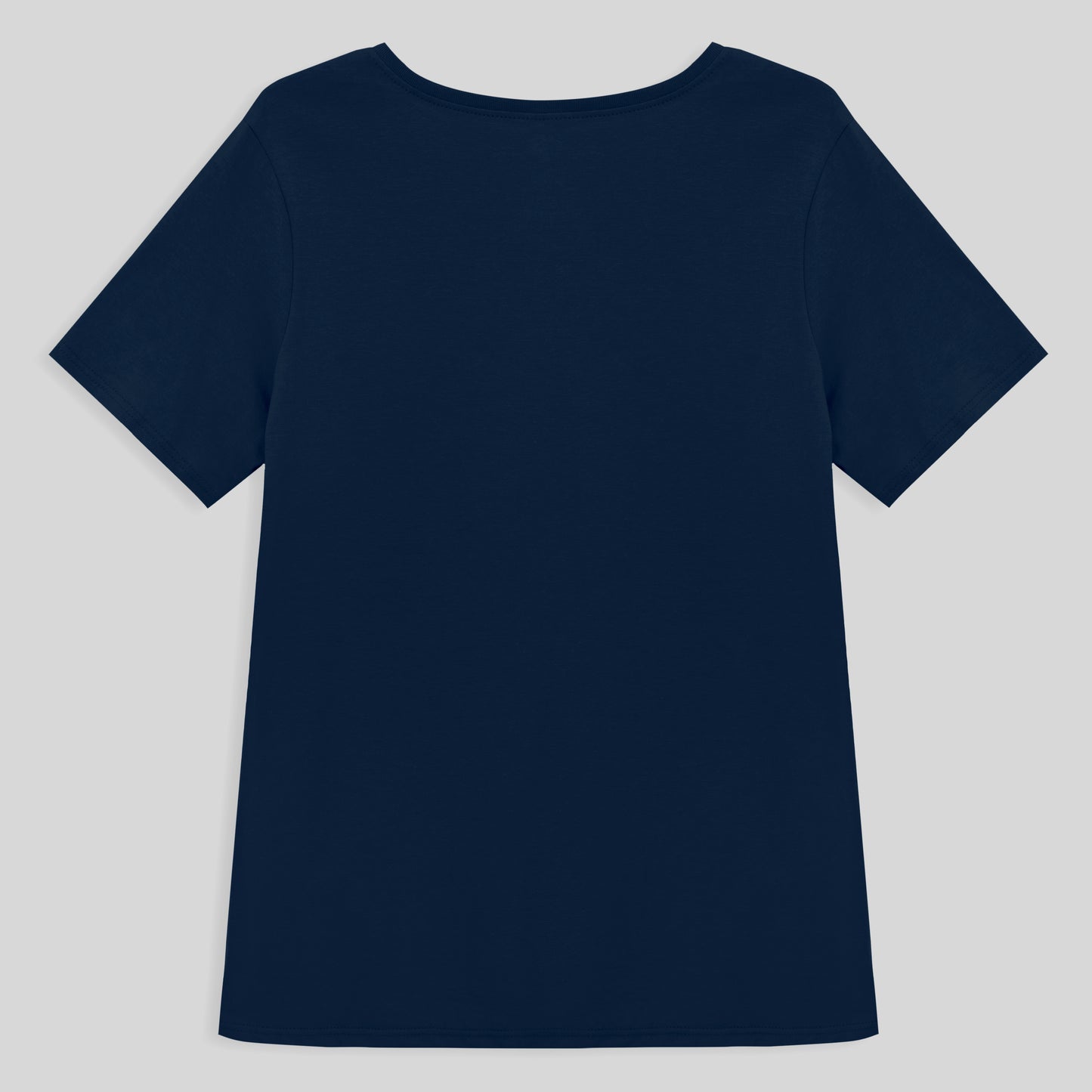 Camiseta Slim Gola V Cotton Plus Feminina - Azul Marinho