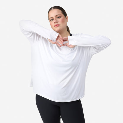 Camiseta Manga Longa New Life Tech UV - Branco
