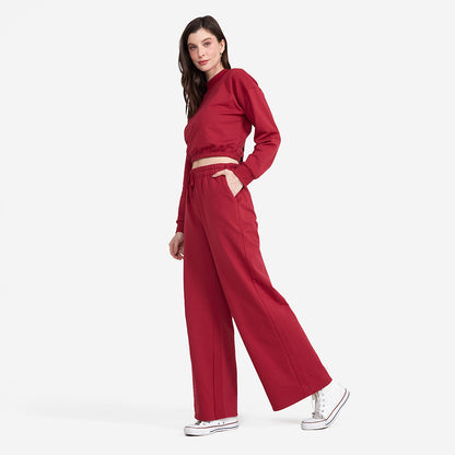 Blusão Cropped Moletom Comfort Feminino - Marsala